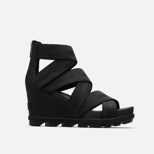 Sorel black Joanie wedge sandals  size 6.5